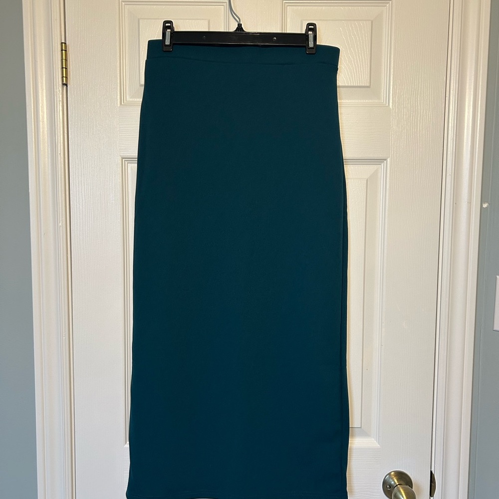 🌸NWOT🌸 SHEIN Dark Teal Maxi Pencil Skirt - Size Large (8/10) - Picture 2 of 5